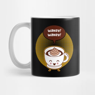 Cute Funny Wake Up Coffee Cartoon for Coffee Addicts Mug